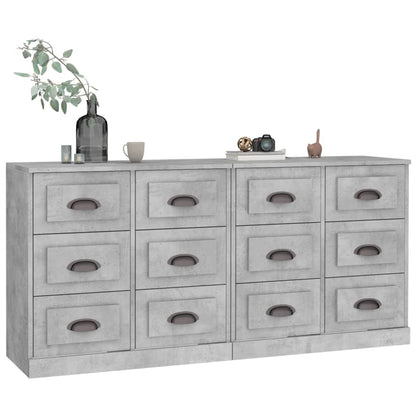 Sideboards 2 pcs Concrete Grey Engineered Wood