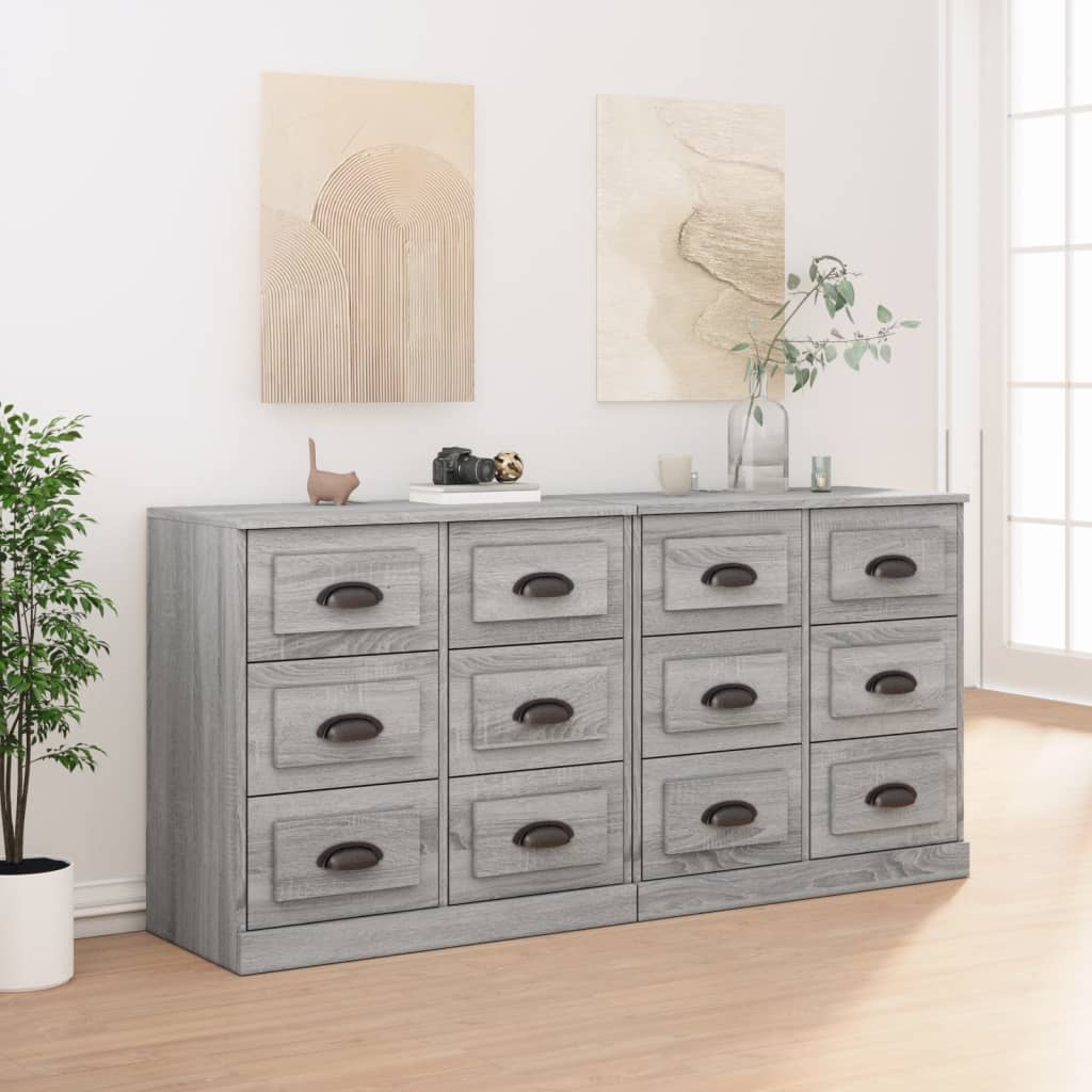 Sideboards 2 pcs Grey Sonoma Engineered Wood