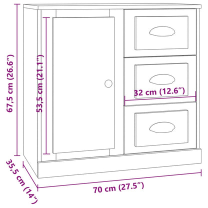 Sideboards 3 pcs High Gloss White Engineered Wood