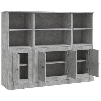 Highboards 3 pcs Concrete Grey Engineered Wood