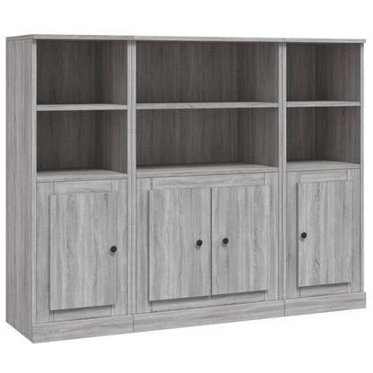 Highboards 3 pcs Grey Sonoma Engineered Wood