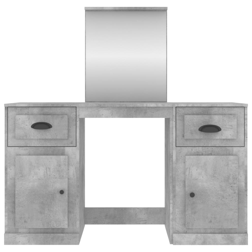 Dressing Table with Mirror Concrete Grey 130x50x132.5 cm