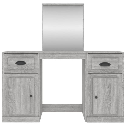 Dressing Table with Mirror Grey Sonoma 130x50x132.5 cm