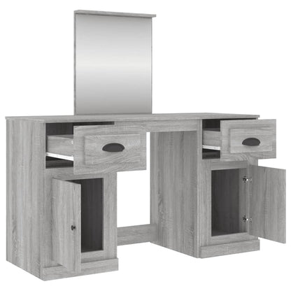 Dressing Table with Mirror Grey Sonoma 130x50x132.5 cm