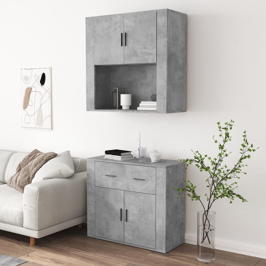 Highboard Concrete Grey Engineered Wood