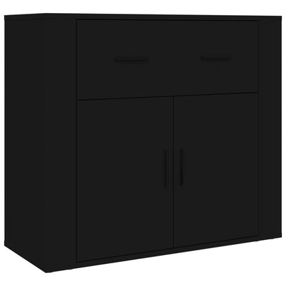 Highboard Black Engineered Wood