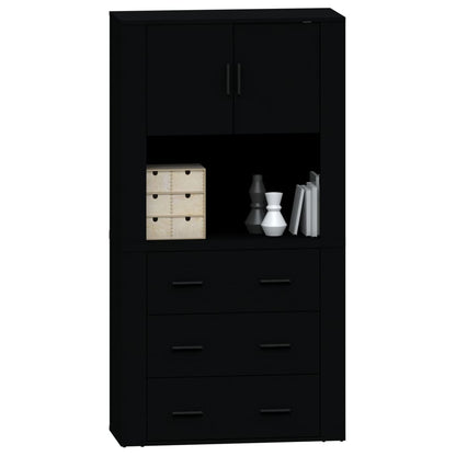 Highboard Black Engineered Wood