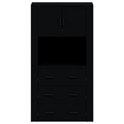 Highboard Black Engineered Wood