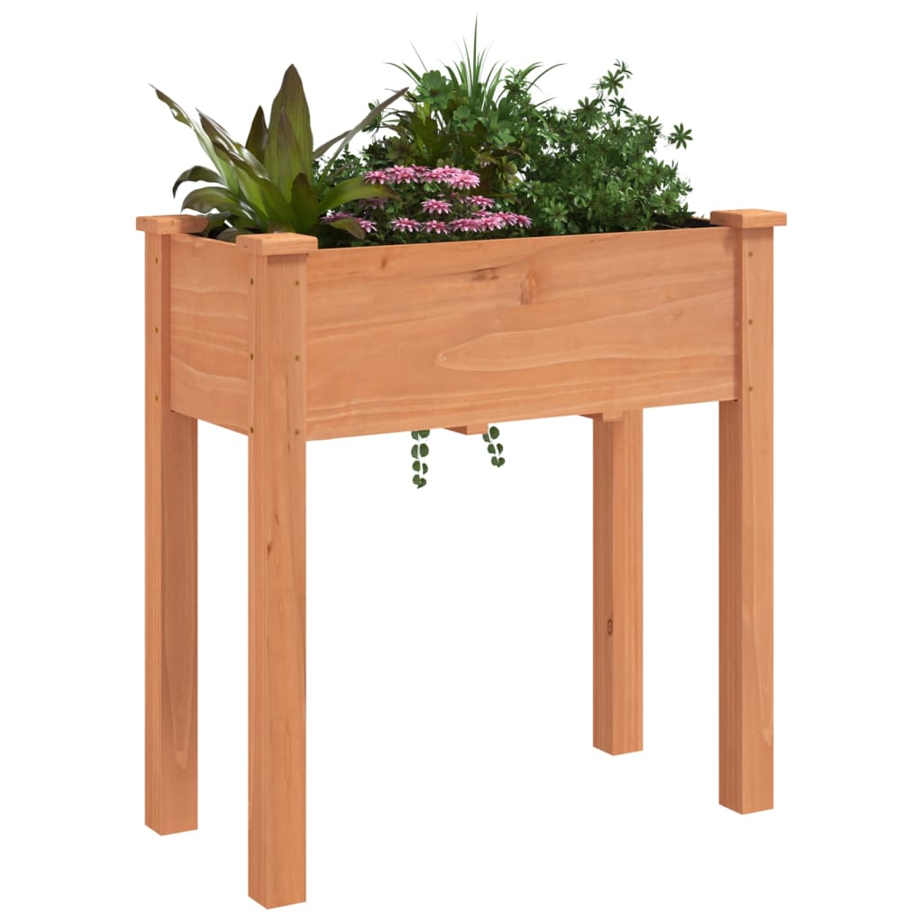 Planter with Liner Brown 71x37x76 cm Solid Wood Fir