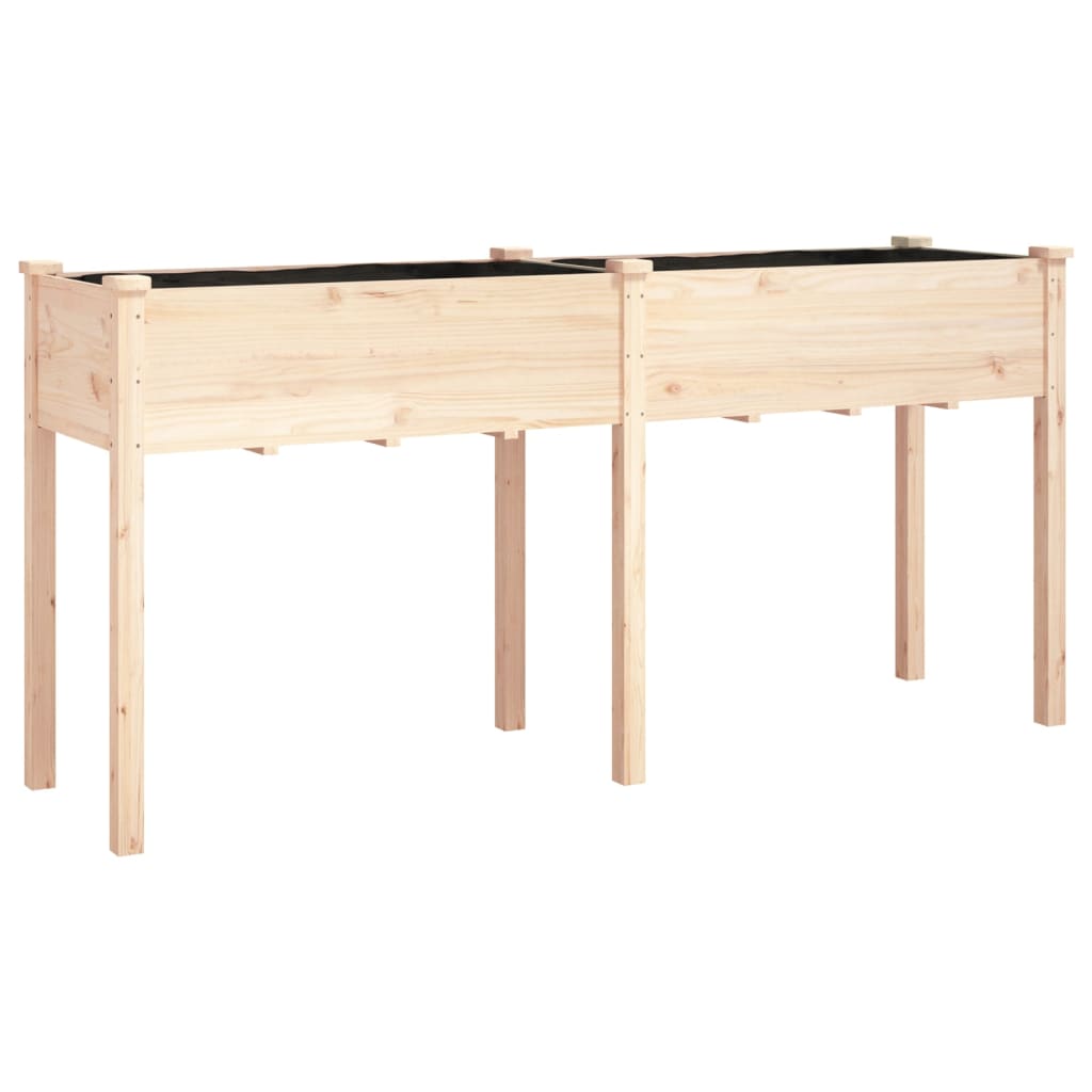 Planter with Liner 161x45x76 cm Solid Wood Fir