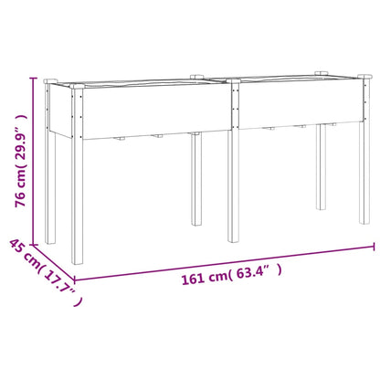 Planter with Liner 161x45x76 cm Solid Wood Fir