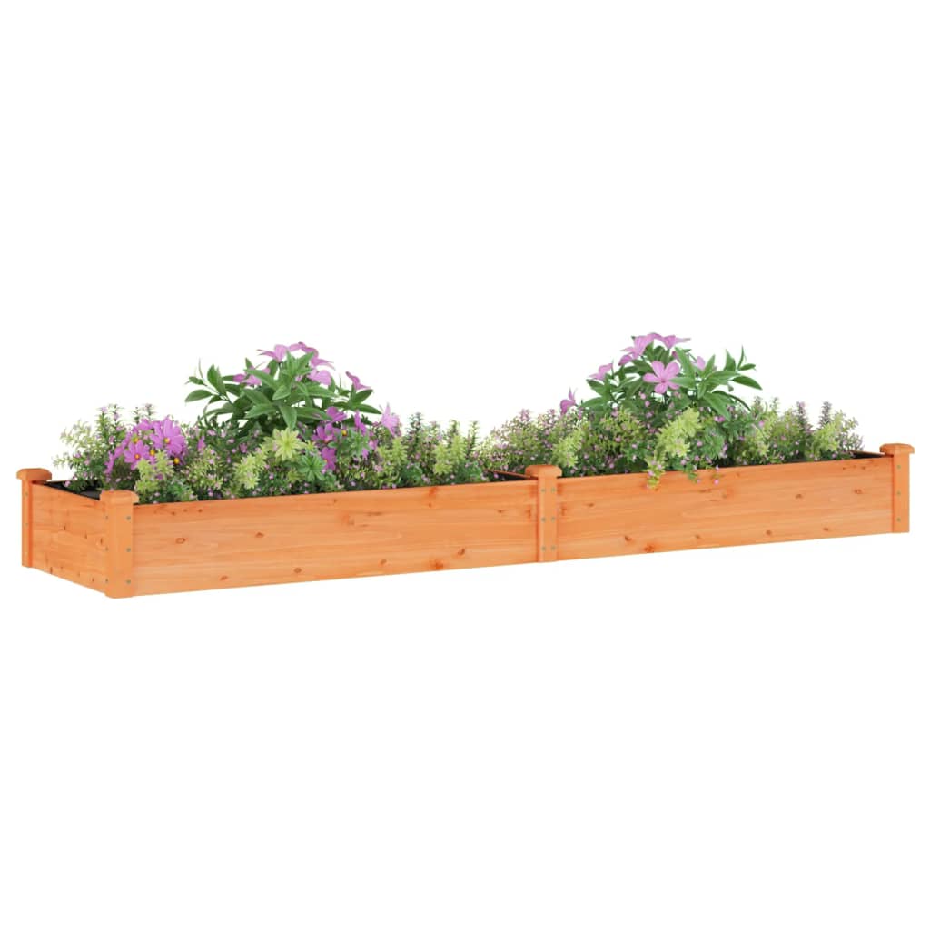 Garden Raised Bed with Liner Brown 240x60x25 cm Solid Wood Fir