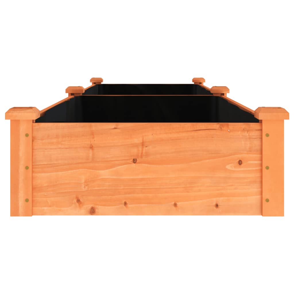 Garden Raised Bed with Liner Brown 240x60x25 cm Solid Wood Fir