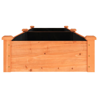 Garden Raised Bed with Liner Brown 240x60x25 cm Solid Wood Fir