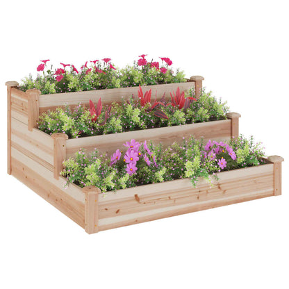 Garden Raised Bed 120x120x56 cm Solid Wood Fir