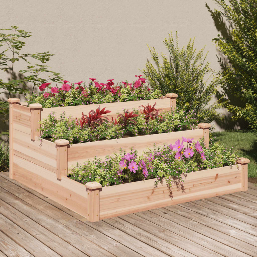 Garden Raised Bed 120x120x56 cm Solid Wood Fir