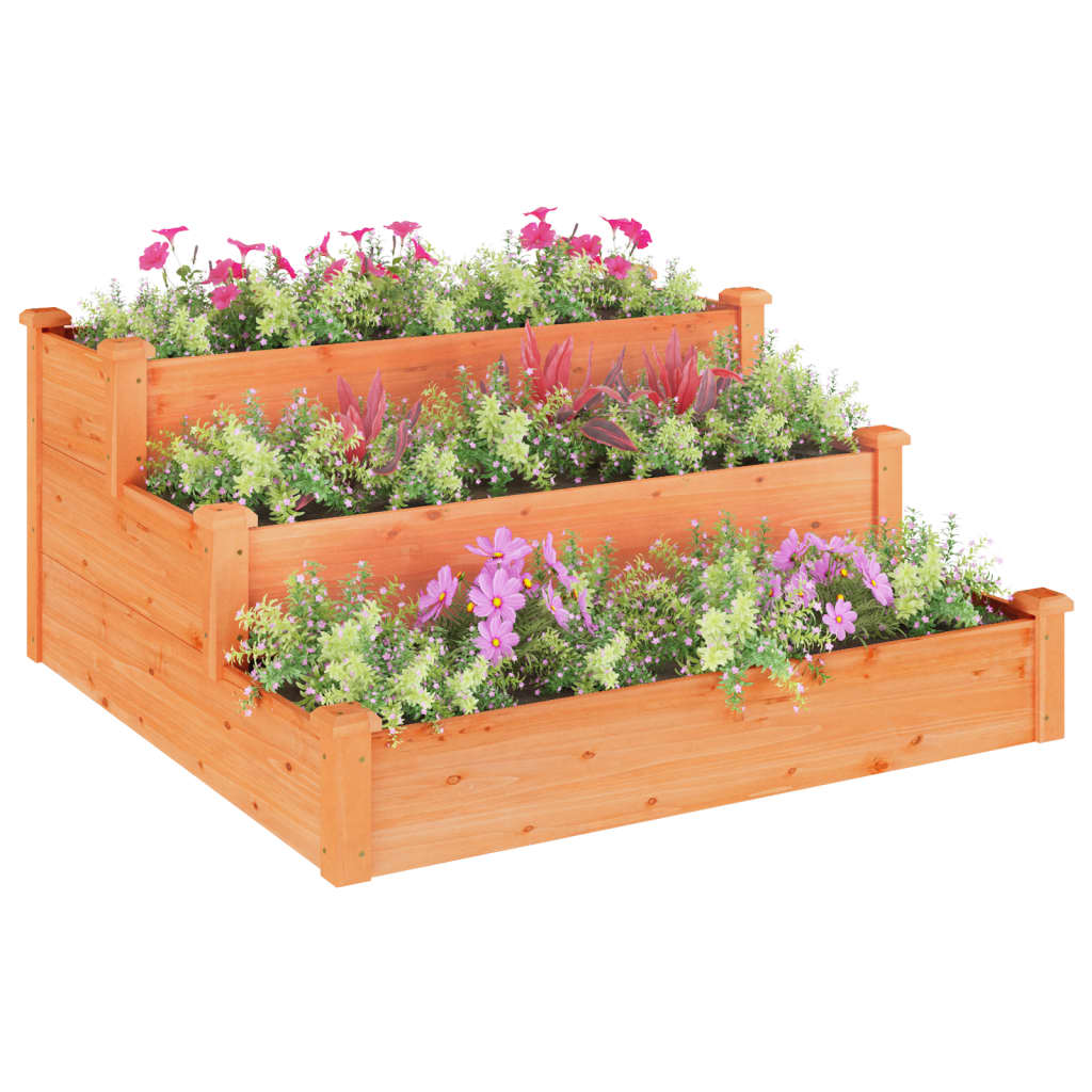 Garden Raised Bed Brown 120x120x56 cm Solid Wood Fir