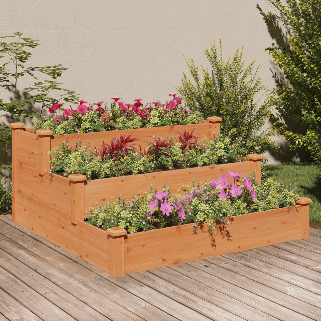 Garden Raised Bed Brown 120x120x56 cm Solid Wood Fir