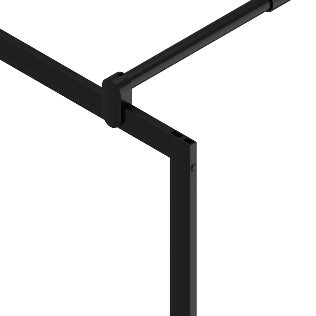 Walk-in Shower Wall with Shelf Black 100x195 cm ESG Glass&Aluminium