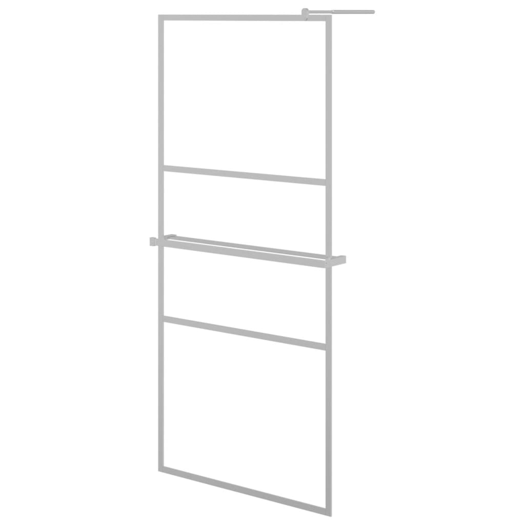 Walk-in Shower Wall with Shelf Chrome 100x195 cm ESG Glass&Aluminium