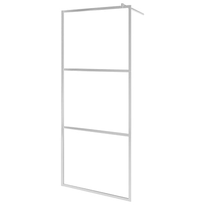 Walk-in Shower Wall with Shelf Chrome 100x195 cm ESG Glass&Aluminium