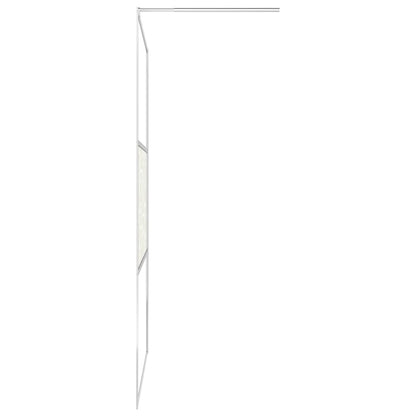 Walk-in Shower Wall with Shelf Chrome 115x195 cm ESG Glass&Aluminium