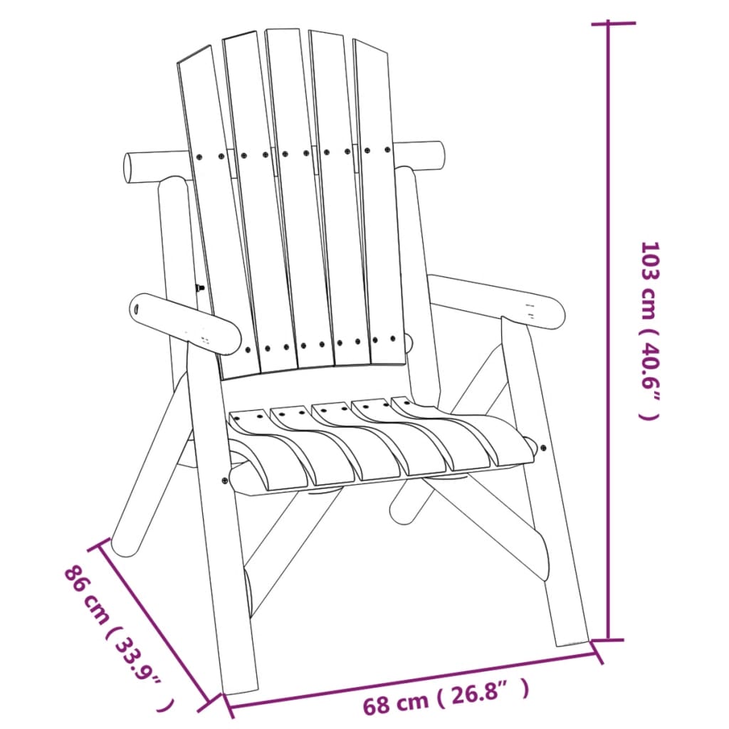 5 Piece Garden Lounge Set Solid Wood Spruce