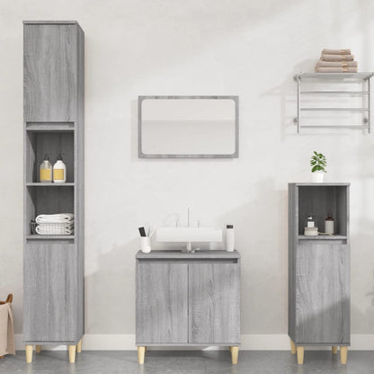 3 Piece Bathroom Furniture Set Grey Sonoma Engineered Wood