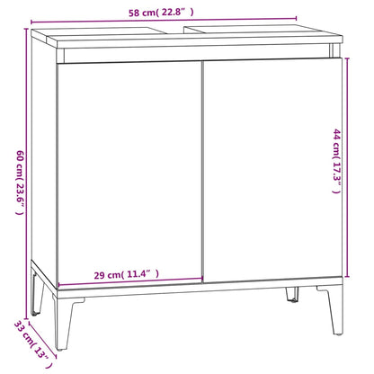 3 Piece Bathroom Furniture Set White Engineered Wood