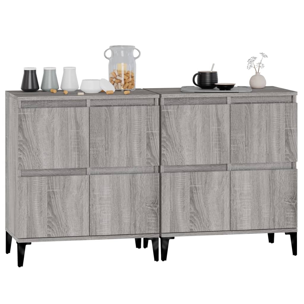 Sideboards 2 pcs Grey Sonoma 60x35x70 cm Engineered Wood