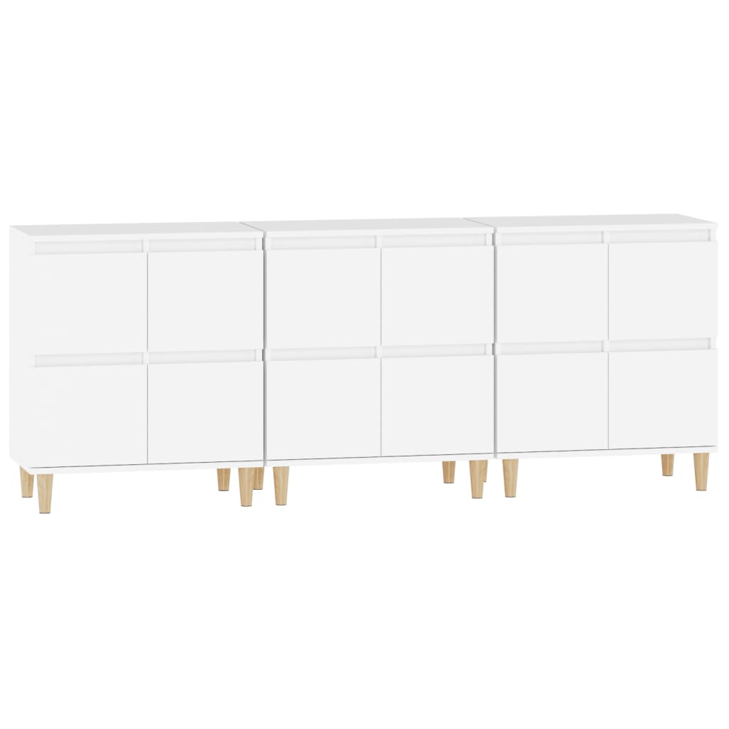 Sideboards 3 pcs White 60x35x70 cm Engineered Wood