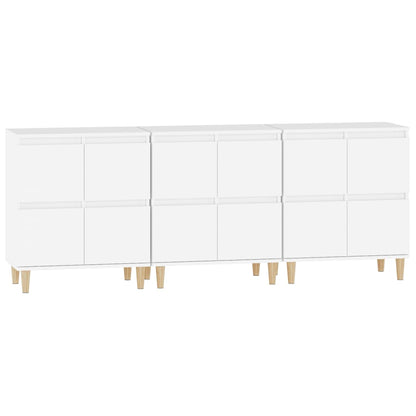 Sideboards 3 pcs White 60x35x70 cm Engineered Wood