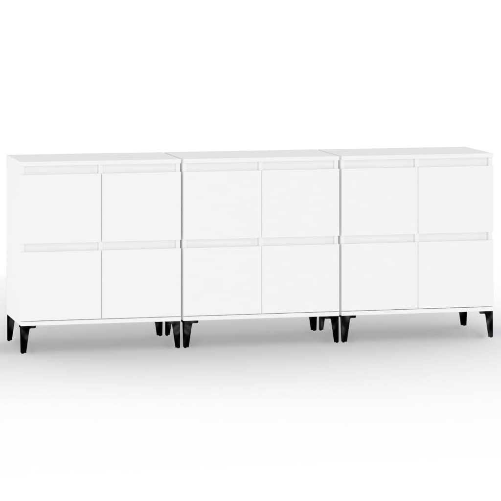 Sideboards 3 pcs White 60x35x70 cm Engineered Wood