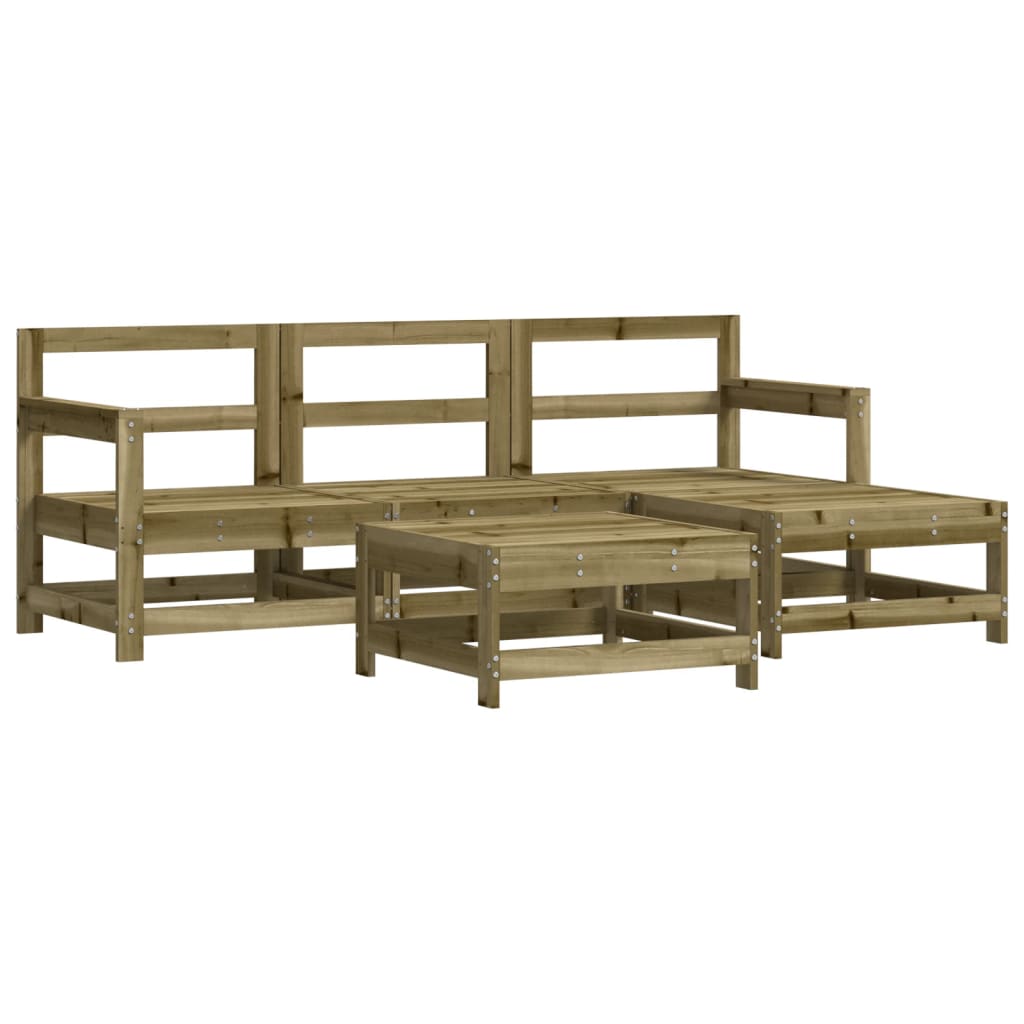 5 Piece Garden Lounge Set Impregnated Wood Pine