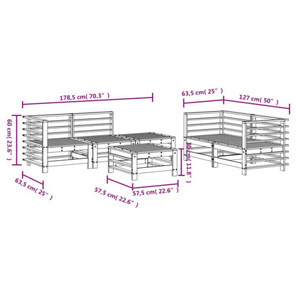 6 Piece Garden Lounge Set Impregnated Wood Pine