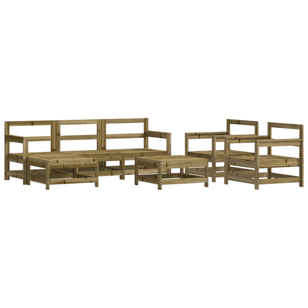 7 Piece Garden Lounge Set Impregnated Wood Pine