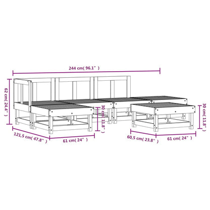 6 Piece Garden Lounge Set Impregnated Wood Pine