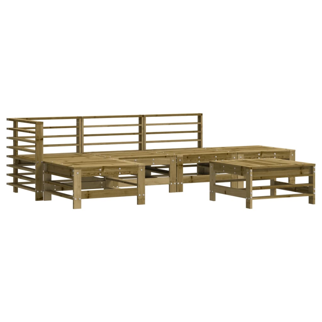 6 Piece Garden Lounge Set Impregnated Wood Pine