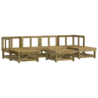 7 Piece Garden Lounge Set Impregnated Wood Pine