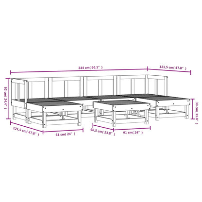 7 Piece Garden Lounge Set Impregnated Wood Pine