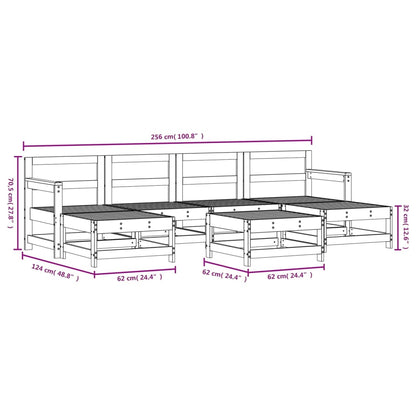 7 Piece Garden Lounge Set Impregnated Wood Pine