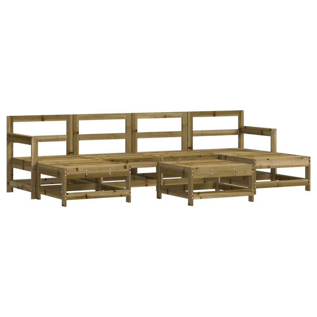 7 Piece Garden Lounge Set Impregnated Wood Pine