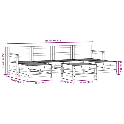 7 Piece Garden Lounge Set Impregnated Wood Pine