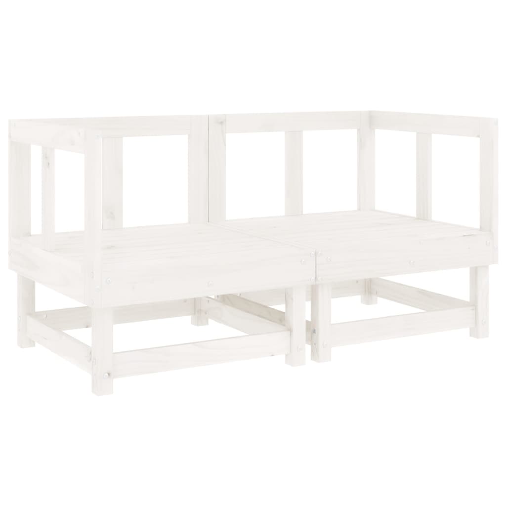 6 Piece Garden Lounge Set White Solid Wood Pine