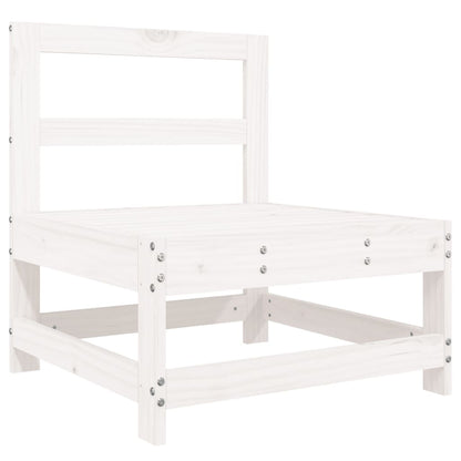 6 Piece Garden Lounge Set White Solid Wood Pine