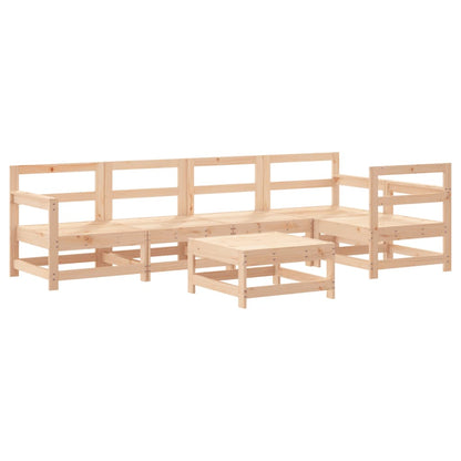 6 Piece Garden Lounge Set Solid Wood Pine