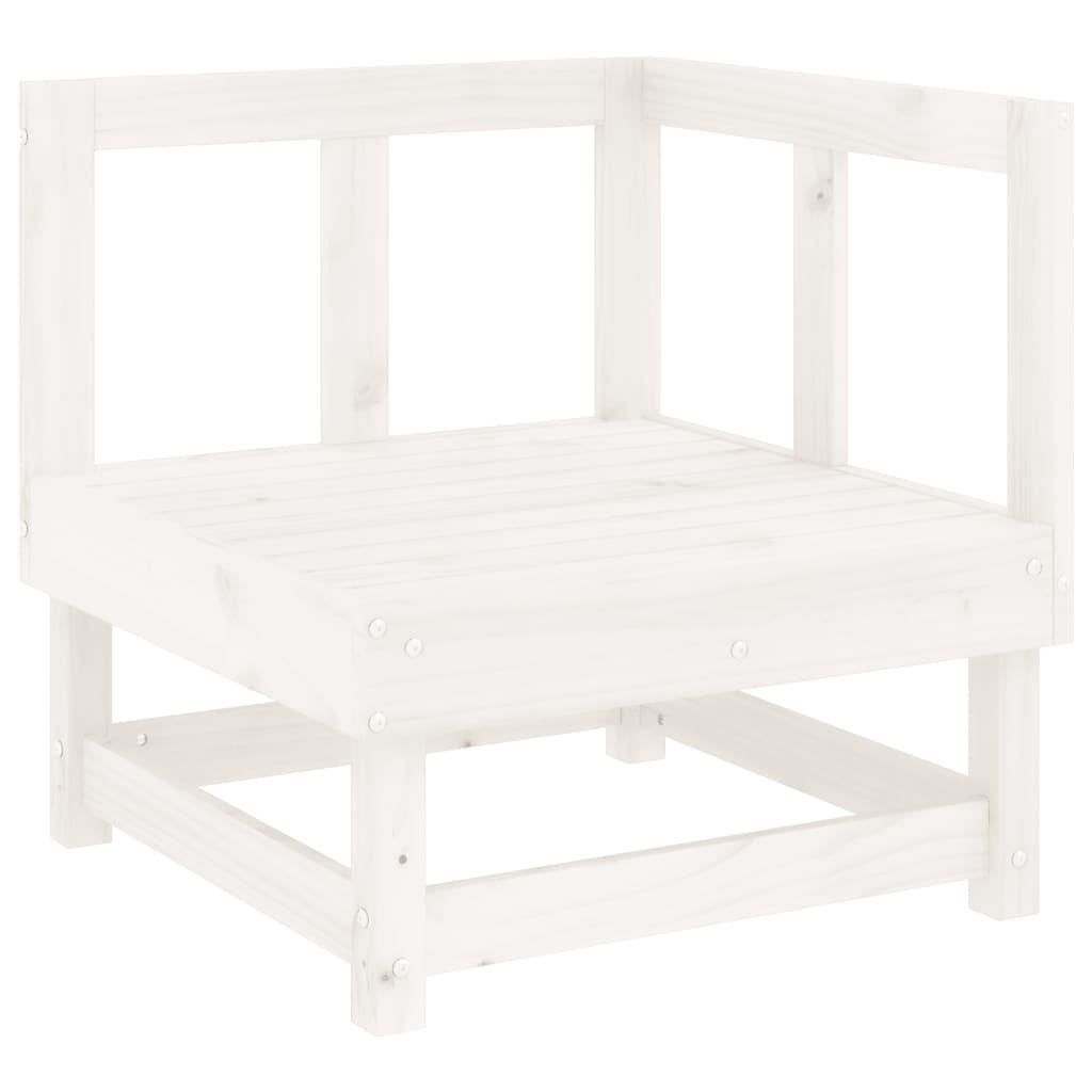 4 Piece Garden Lounge Set White Solid Wood Pine