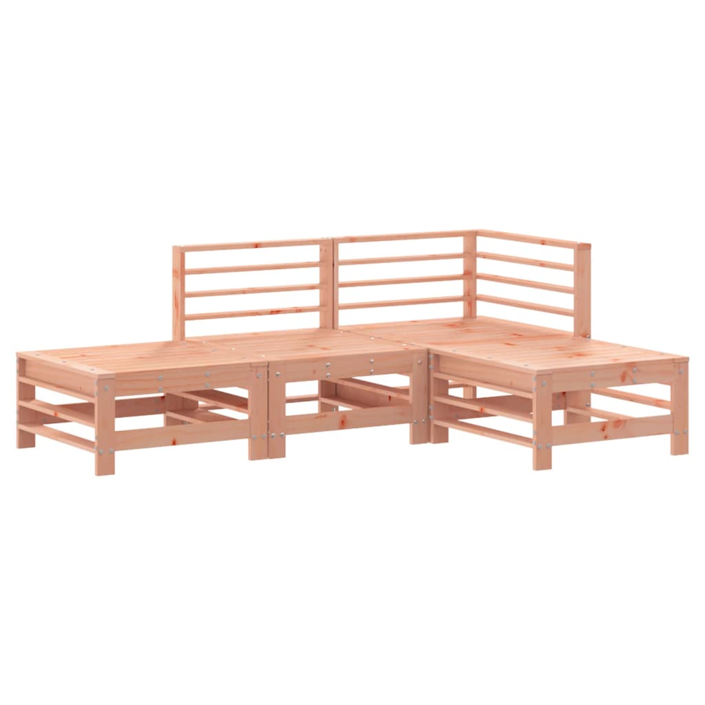 4 Piece Garden Lounge Set Solid Wood Douglas