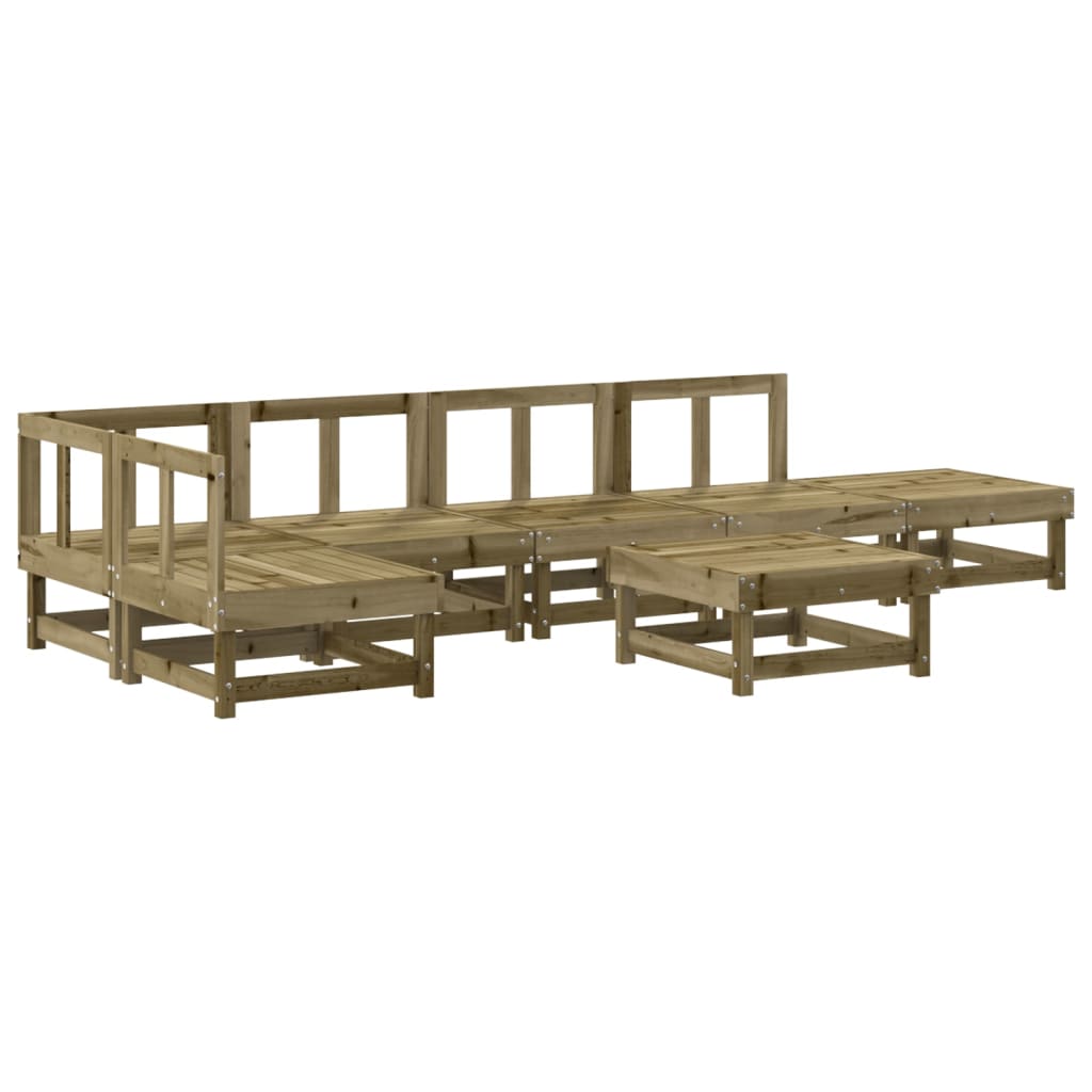 7 Piece Garden Lounge Set Impregnated Wood Pine