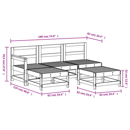 5 Piece Garden Lounge Set Impregnated Wood Pine